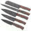 Thumbnail: Handmade Damascus chef knife set of 5 with Multi Color Dollar Sheet handle