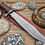 Thumbnail: Handmade Damascus Steel Hunting Bowie Knife With Leather Sheath