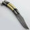 Thumbnail: Custom Hand Forged Damascus Steel Folding Knife W/Leather Sheath