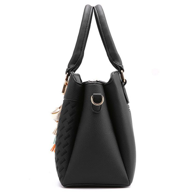 Thumbnail: LTDT Fashion Women Handbags Tassel PU Leather Totes Bag Top-Handle Embroidery Cr