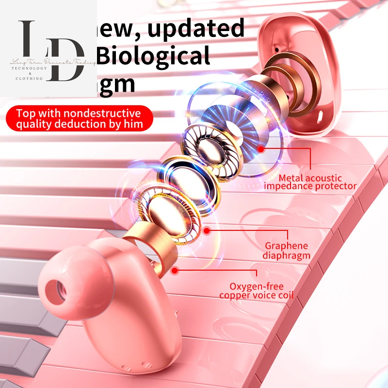 Thumbnail: MC T5 Women Bluetooth Headphones TWS Wireless Earphones Mirror Design Sports Ear