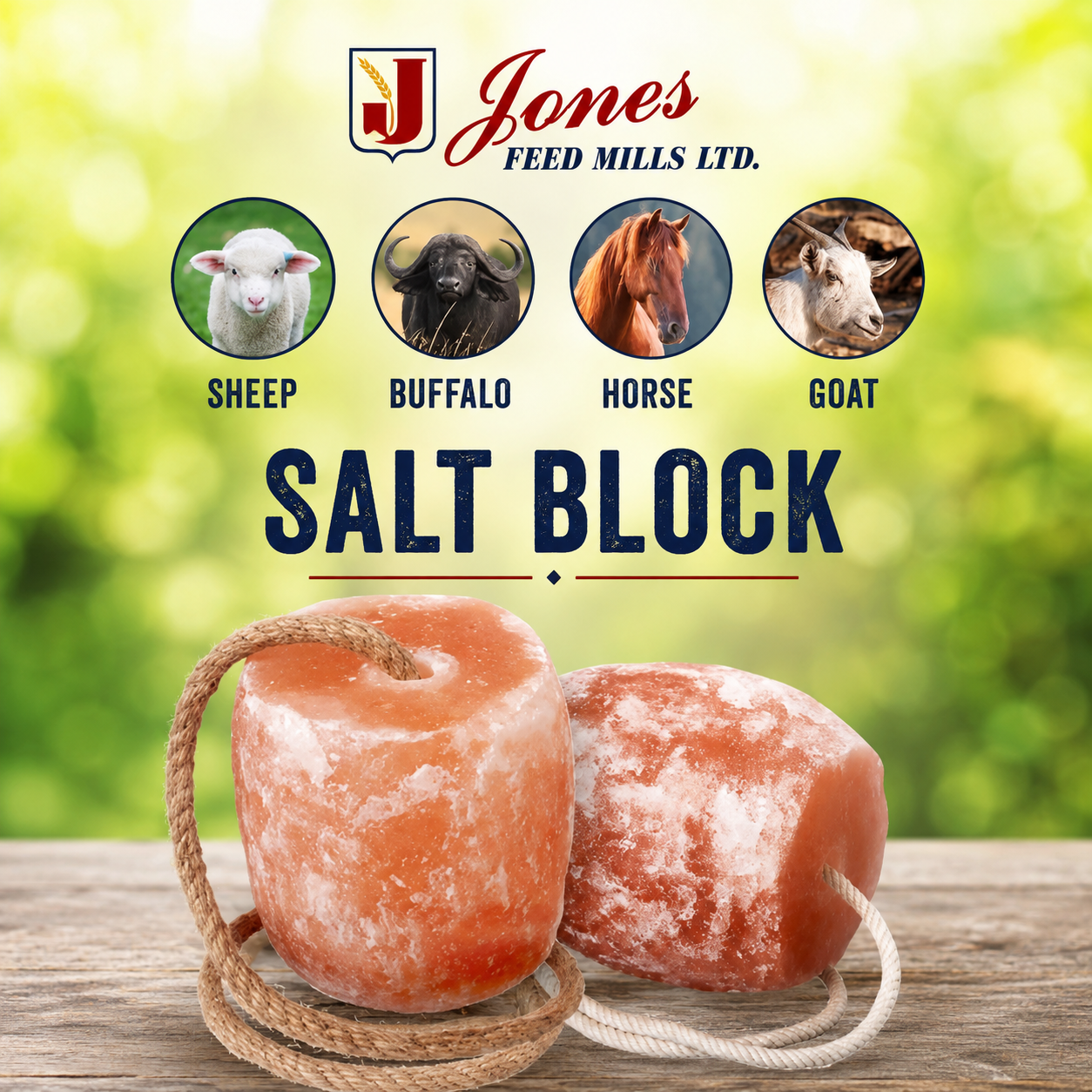 Jones Salt Block for Sheep, Goats, Horses & Buffalo – $25.98