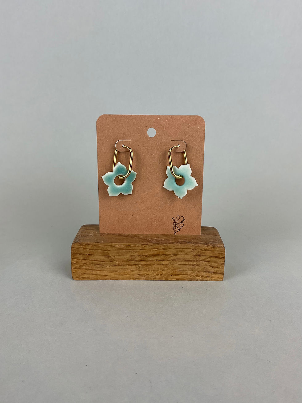 Miniature : Boucles d'oreilles créole fleur lagon