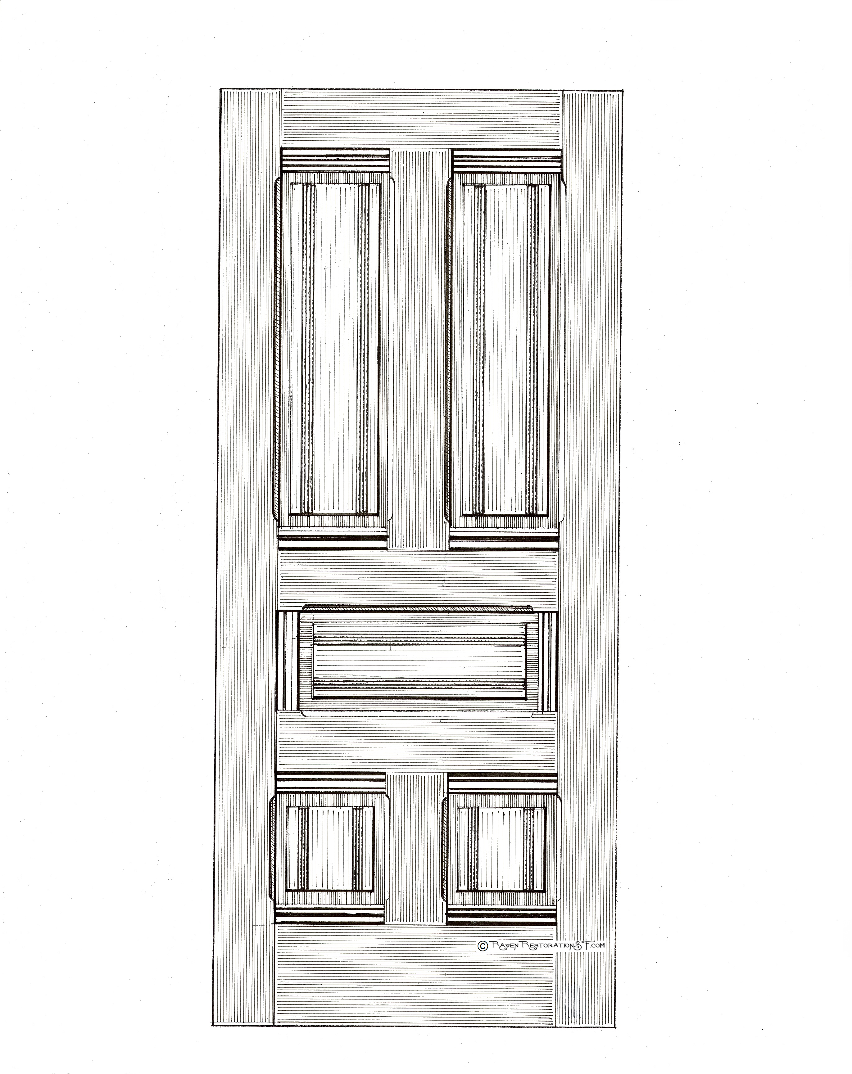 Classic Eastlate 5-Panel San Francisco Victorian Edwardian Front Door