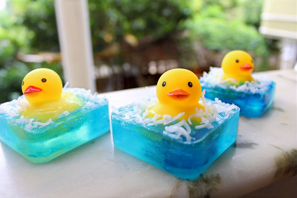 Glycerin Soap Featuring Playful Duck Design in Bubblegum Flavo