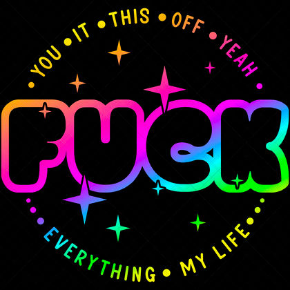 Fuck Circle SVG funny sarcastic adult humor design for t-shirts, mugs, tote bags, wall art, stickers, and gifts