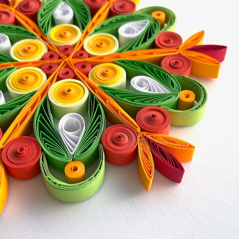 christmas ornament orange green hanging christmas tree decoration paper quilled snowflake