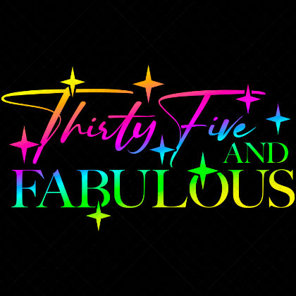 35 and Fabulous 35th birthday SVG for Cricut shirts, mugs, banners, and gifts