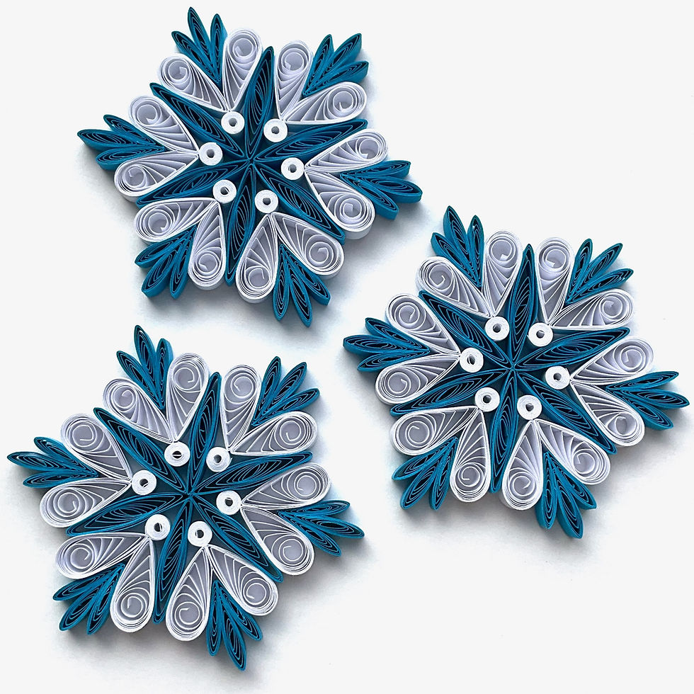 christmas ornament blue white hanging christmas tree decoration paper quilled snowflake