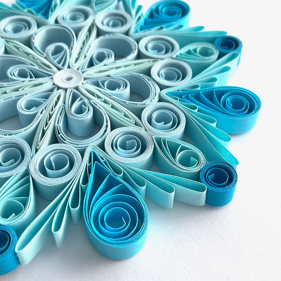 christmas ornament blue hanging christmas tree decoration paper quilled snowflake