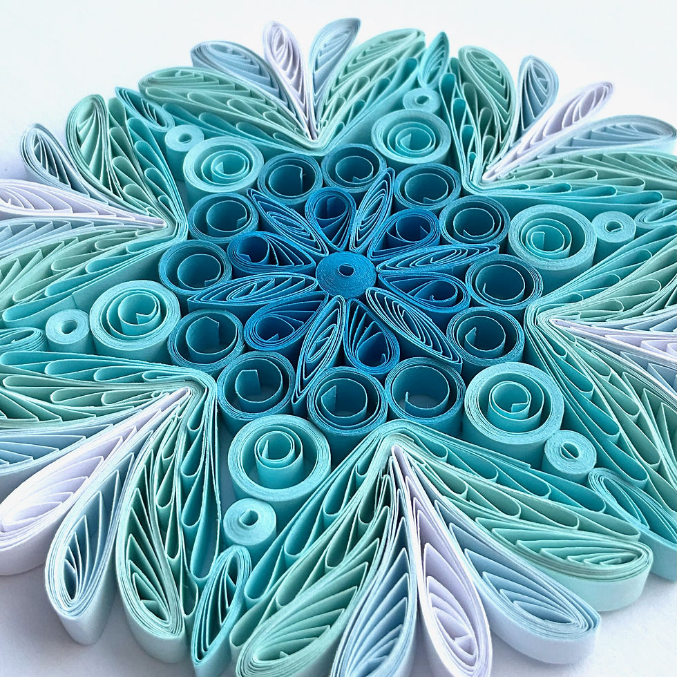 christmas ornament blue white hanging christmas tree decoration paper quilled snowflake