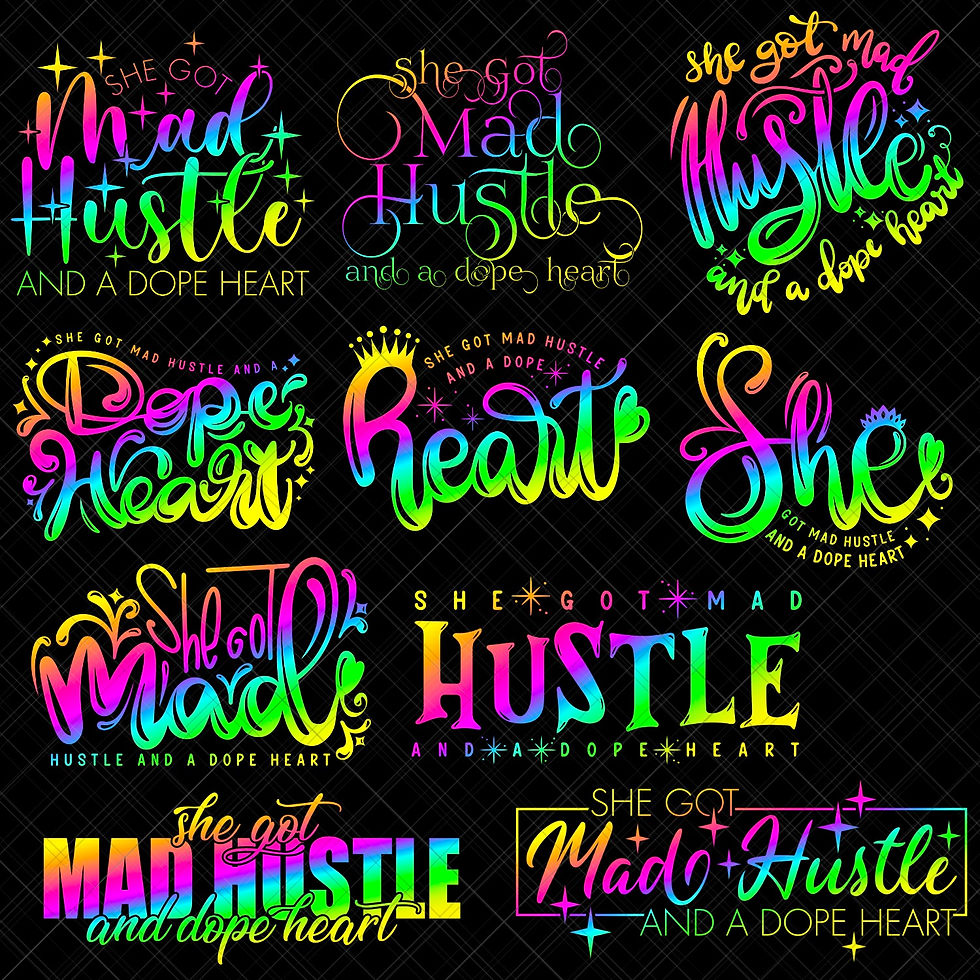 She Got Mad Hustle SVG bundle with “She Got Mad Hustle and a Dope Heart” for female entrepreneurs and hustlers