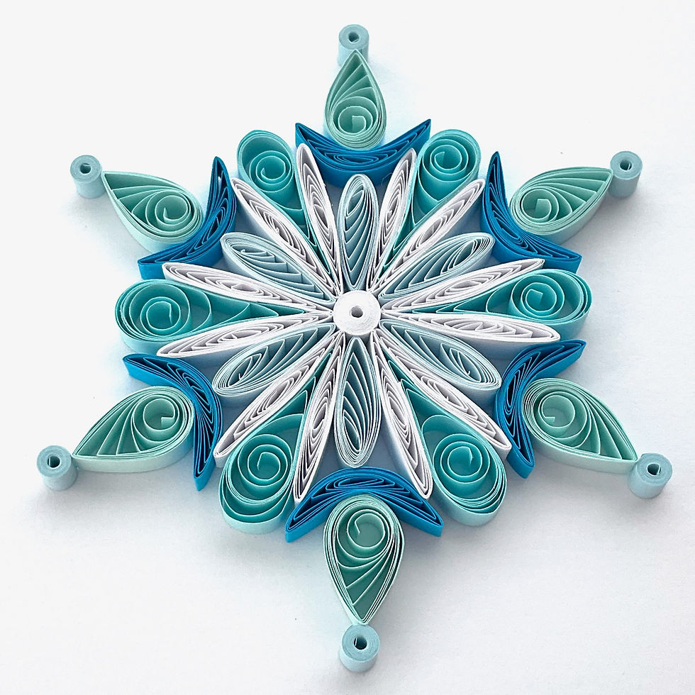 christmas ornament blue white hanging christmas tree decoration paper quilled snowflake