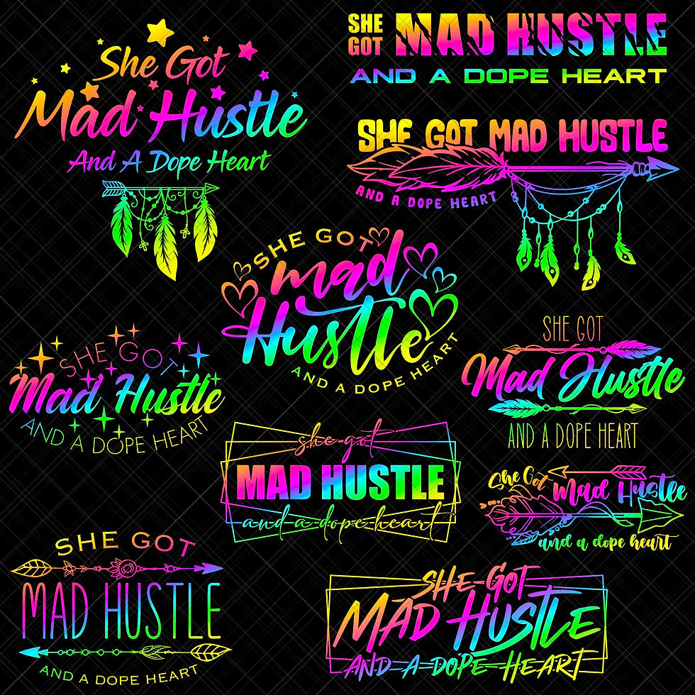 Mad Hustle quotes SVG bundle with “She Got Mad Hustle and a Dope Heart” for women entrepreneurs and boss babes