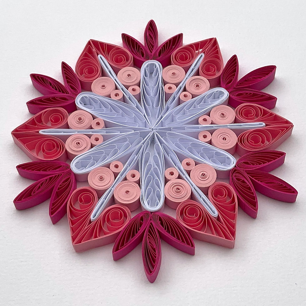 christmas ornament pink white hanging christmas tree decoration paper quilled snowflake