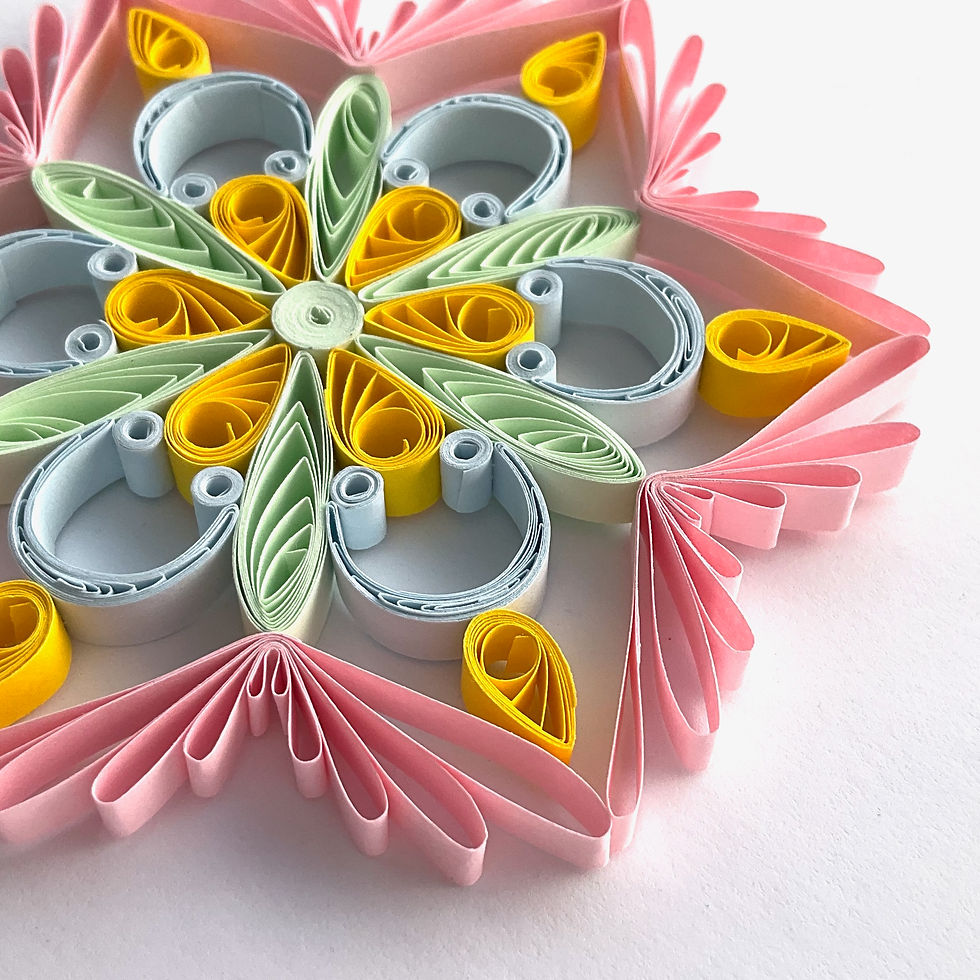 christmas ornament pink yellow blue green hanging christmas tree decoration paper quilled snowflake