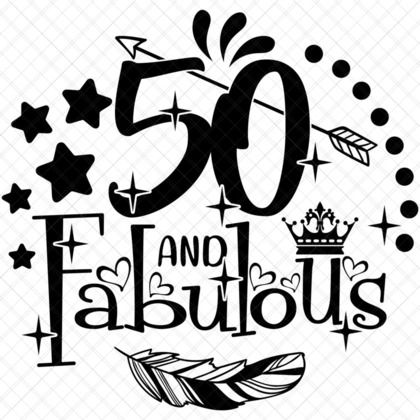 50th birthday SVG rainbow design for Cricut adult shirts, party gifts, banners and sublimation decor