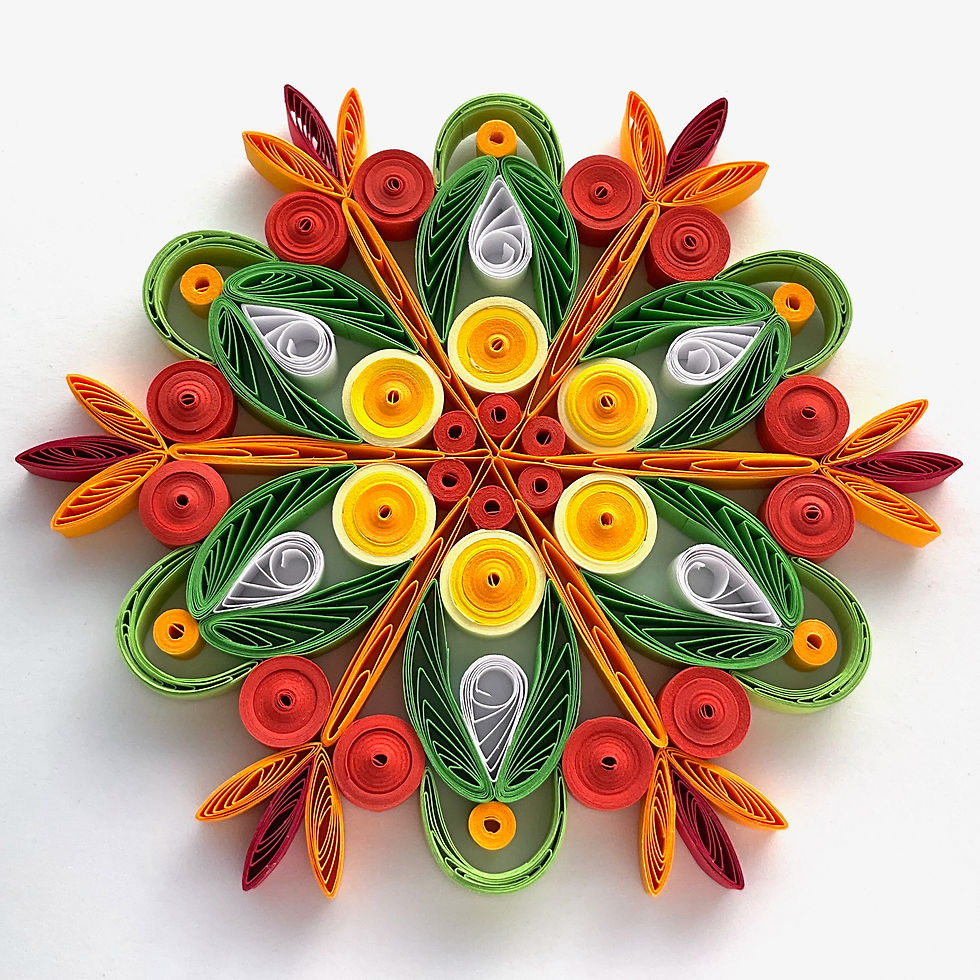 christmas ornament orange green hanging christmas tree decoration paper quilled snowflake