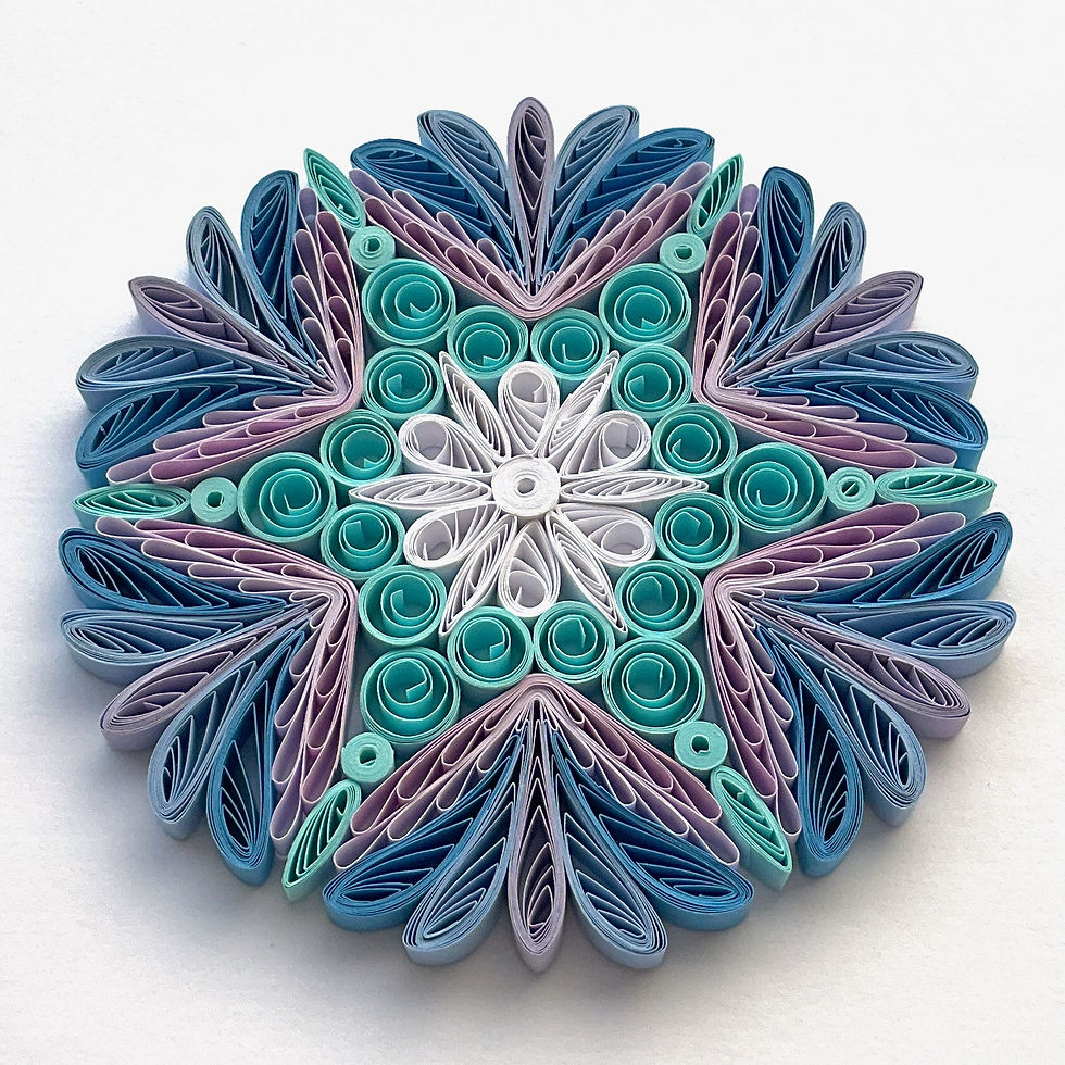 christmas ornament blue purple hanging christmas tree decoration paper quilled snowflake