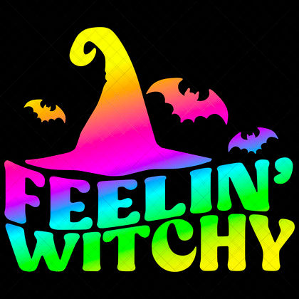 Feelin Witchy SVG funny Halloween witch quote for shirts, mugs, totes, stickers, and spooky décor
