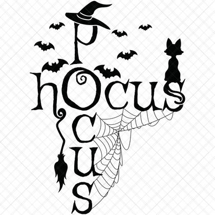 Hocus Pocus SVG witch Halloween quote for shirts, mugs, totes, stickers, and spooky décor