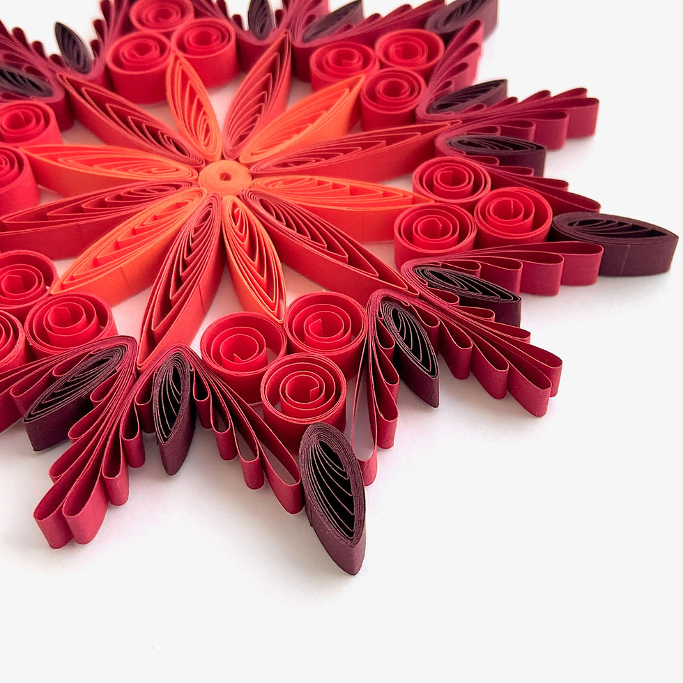 christmas ornament red hanging christmas tree decoration paper quilled snowflake