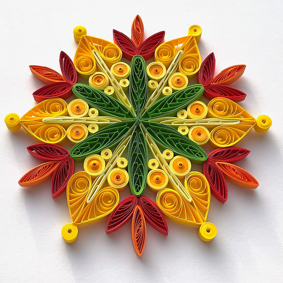 colorful quilled paper snowflake hanging christmas ornament
