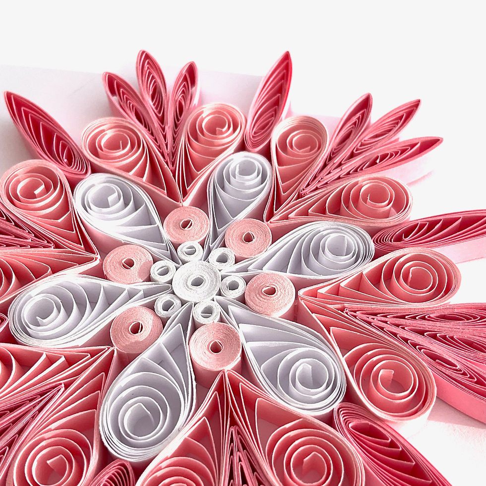 christmas ornament pink white hanging christmas tree decoration paper quilled snowflake