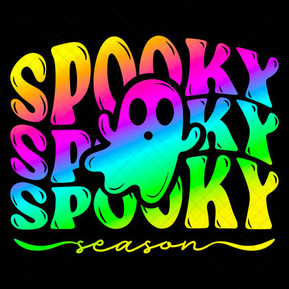 Spooky Season SVG witch and bat Halloween design for shirts, mugs, totes, pillows, and décor