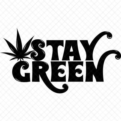 Stay Green SVG funny weed quote design for marijuana shirts, mugs, stash jars, blunt trays, posters, and stickers