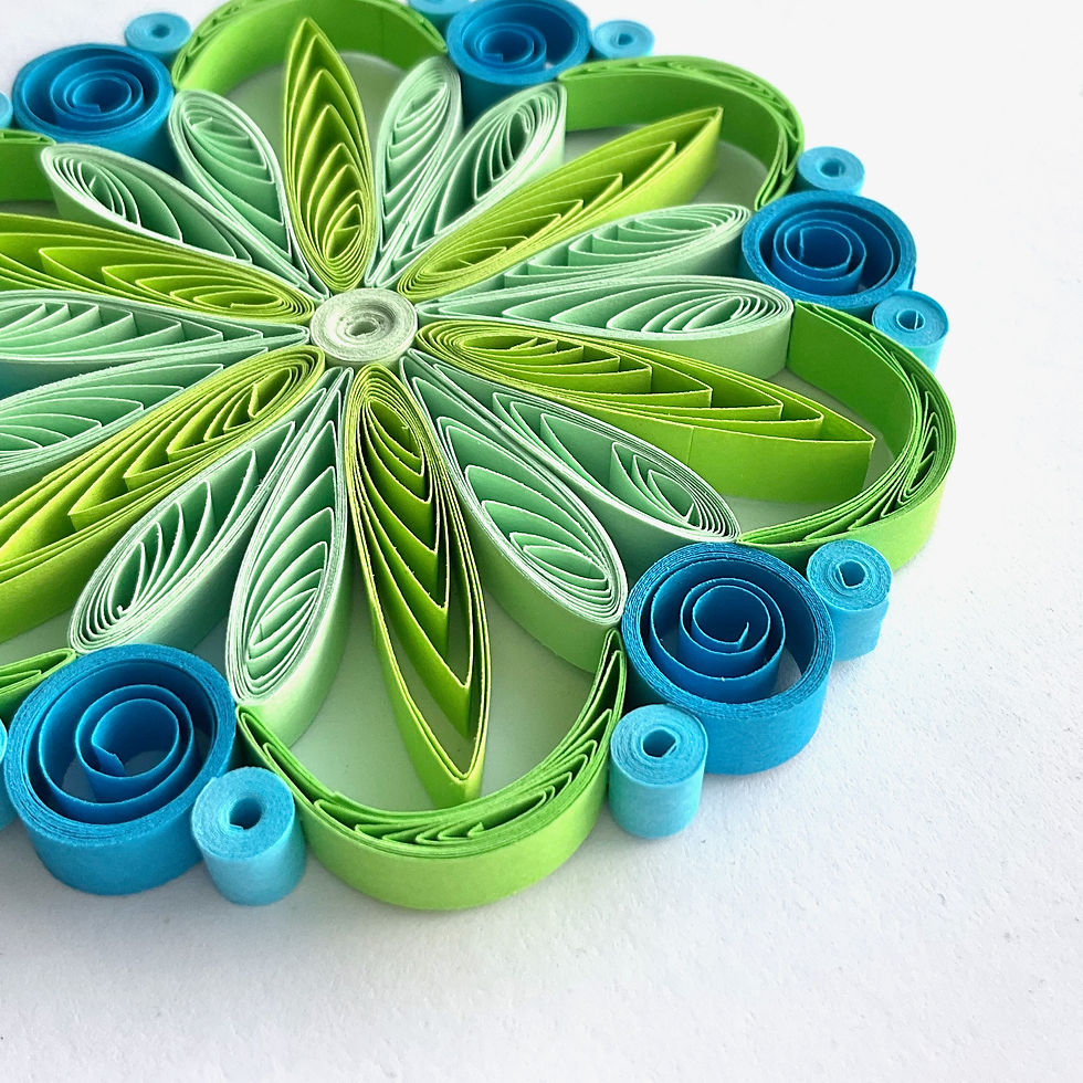 christmas ornament green blue hanging christmas tree decoration paper quilled snowflake
