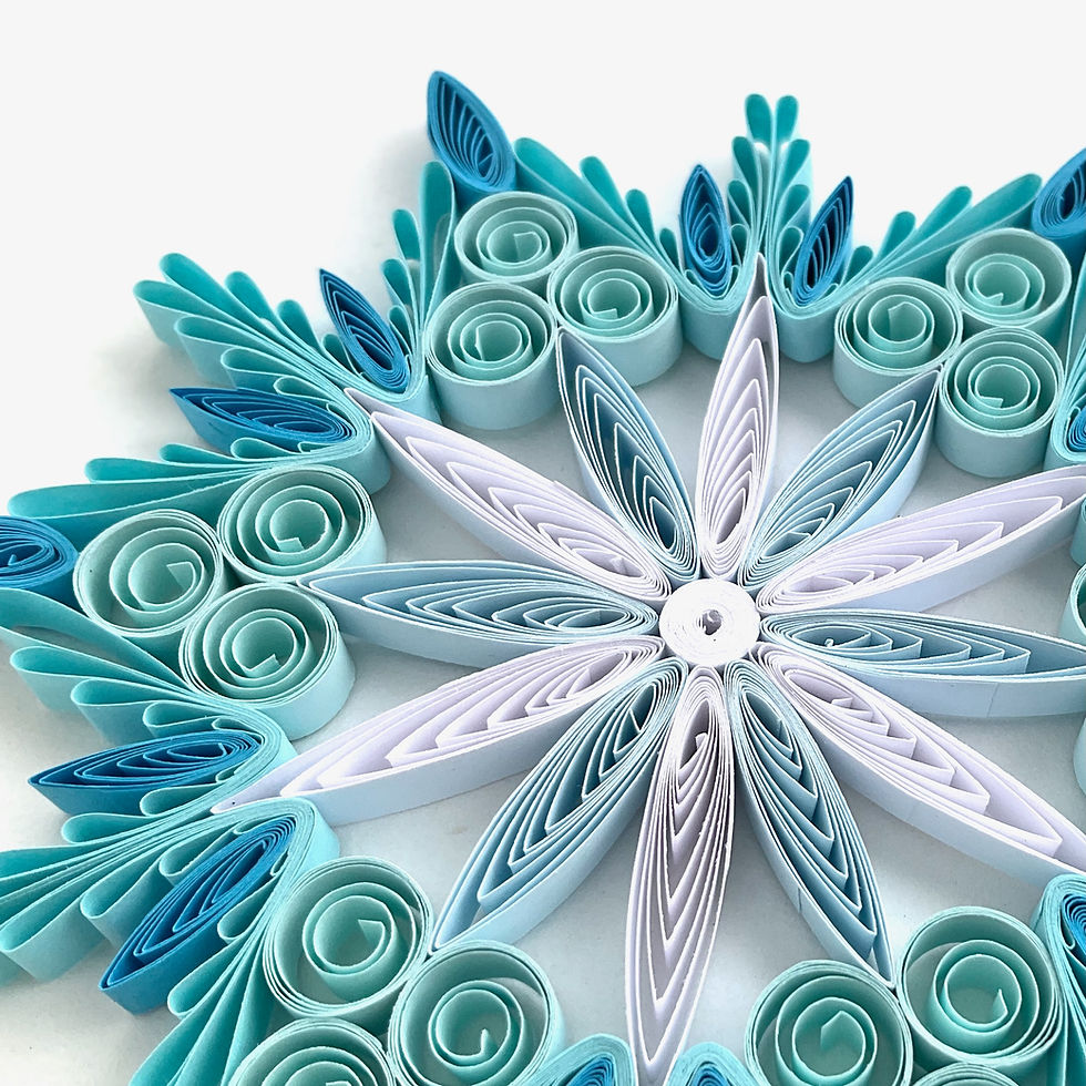 christmas ornament blue white hanging christmas tree decoration paper quilled snowflake