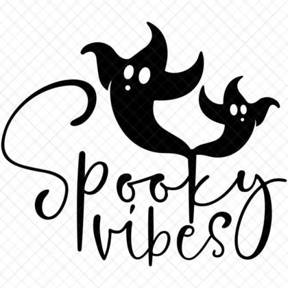 Spooky Vibes SVG pumpkin Halloween design for shirts, mugs, totes, pillows, and décor