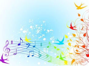 drawing of musical notes and birds