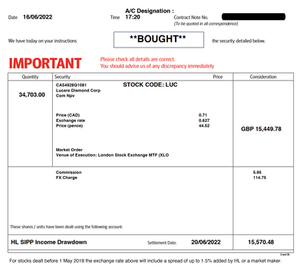 New position in JIC Portfolio - Lucara Diamond