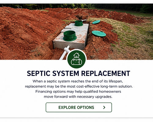 Residential septic system replacement project showing a septic tank installation and excavation work performed by Septic Plus in Northeast Georgia.