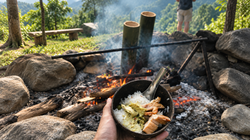 Thaï food feu de camp nature Khao Sok
