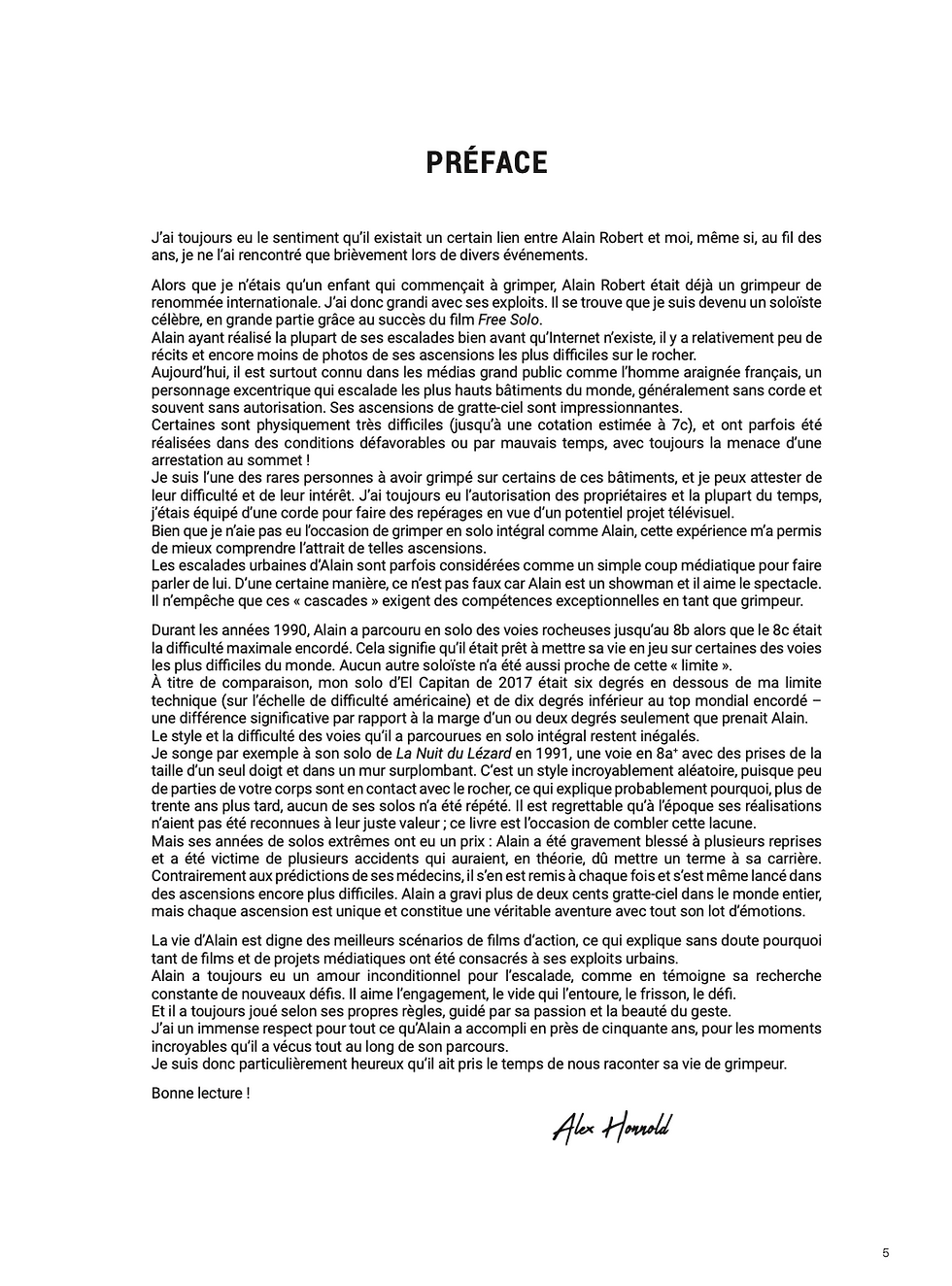 Préface livre Alain Robert