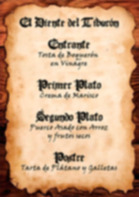 Menú pirata de Cluedo Sevilla en La Grulla