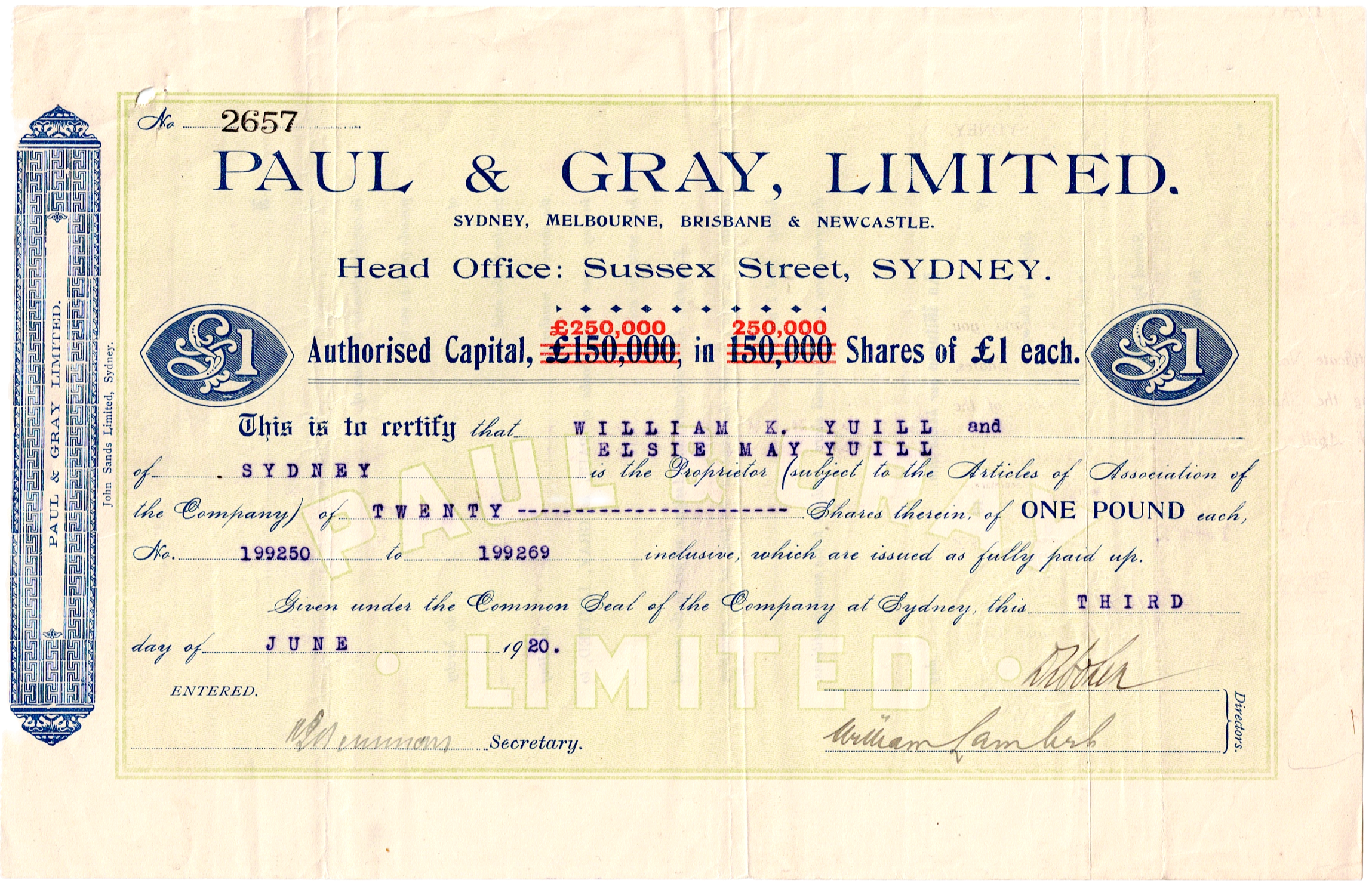 PAUL & GRAY LIMITED