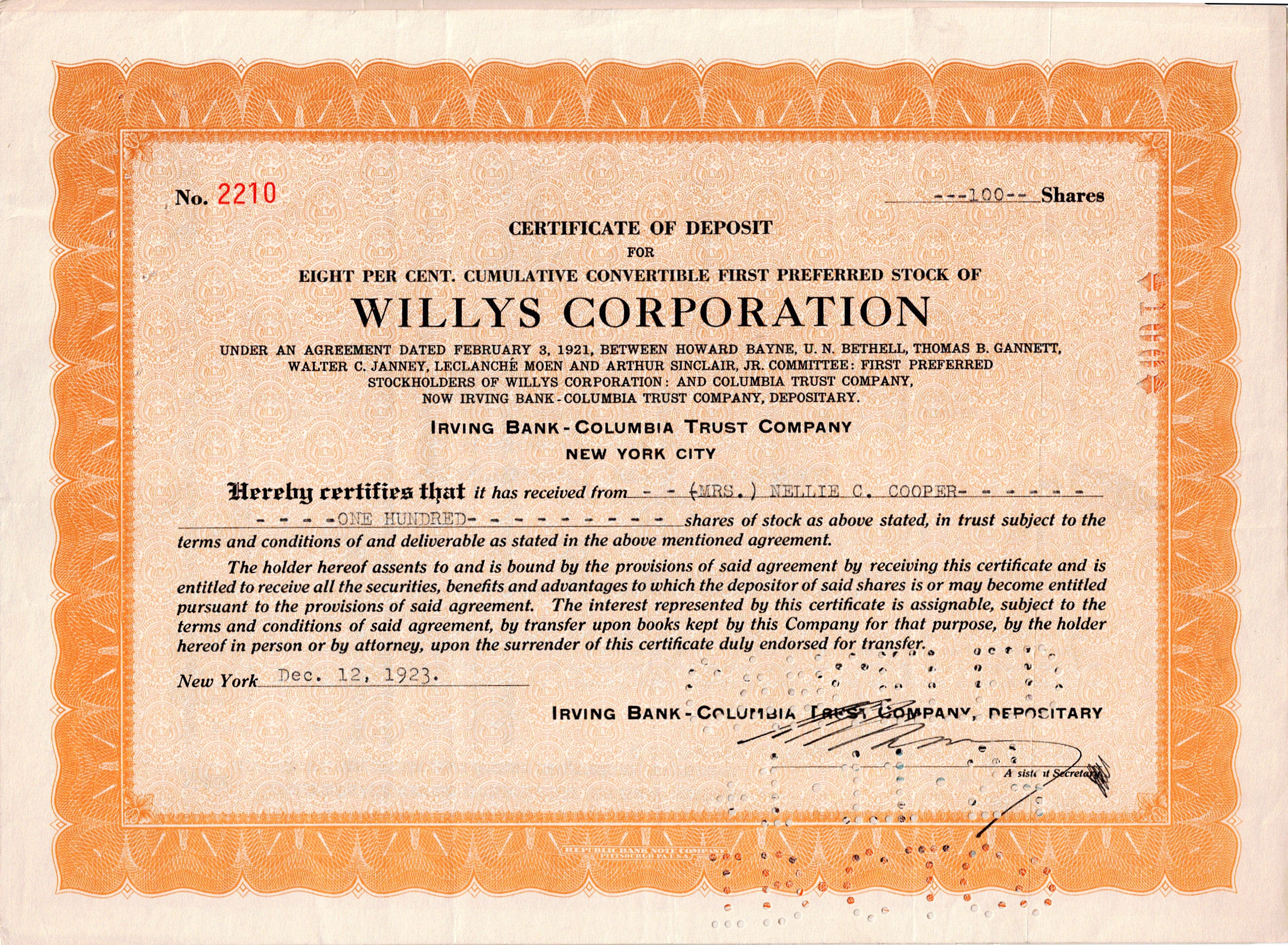 WILLYS CORPORATION
