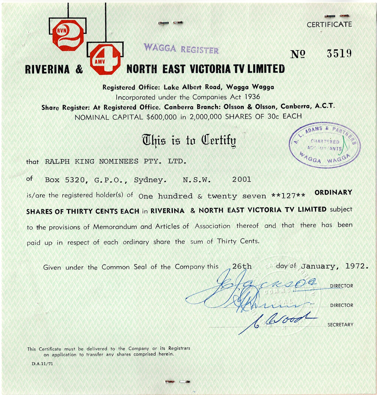 RIVERINA & NORTH EAST VICTORIA TV LIMITED