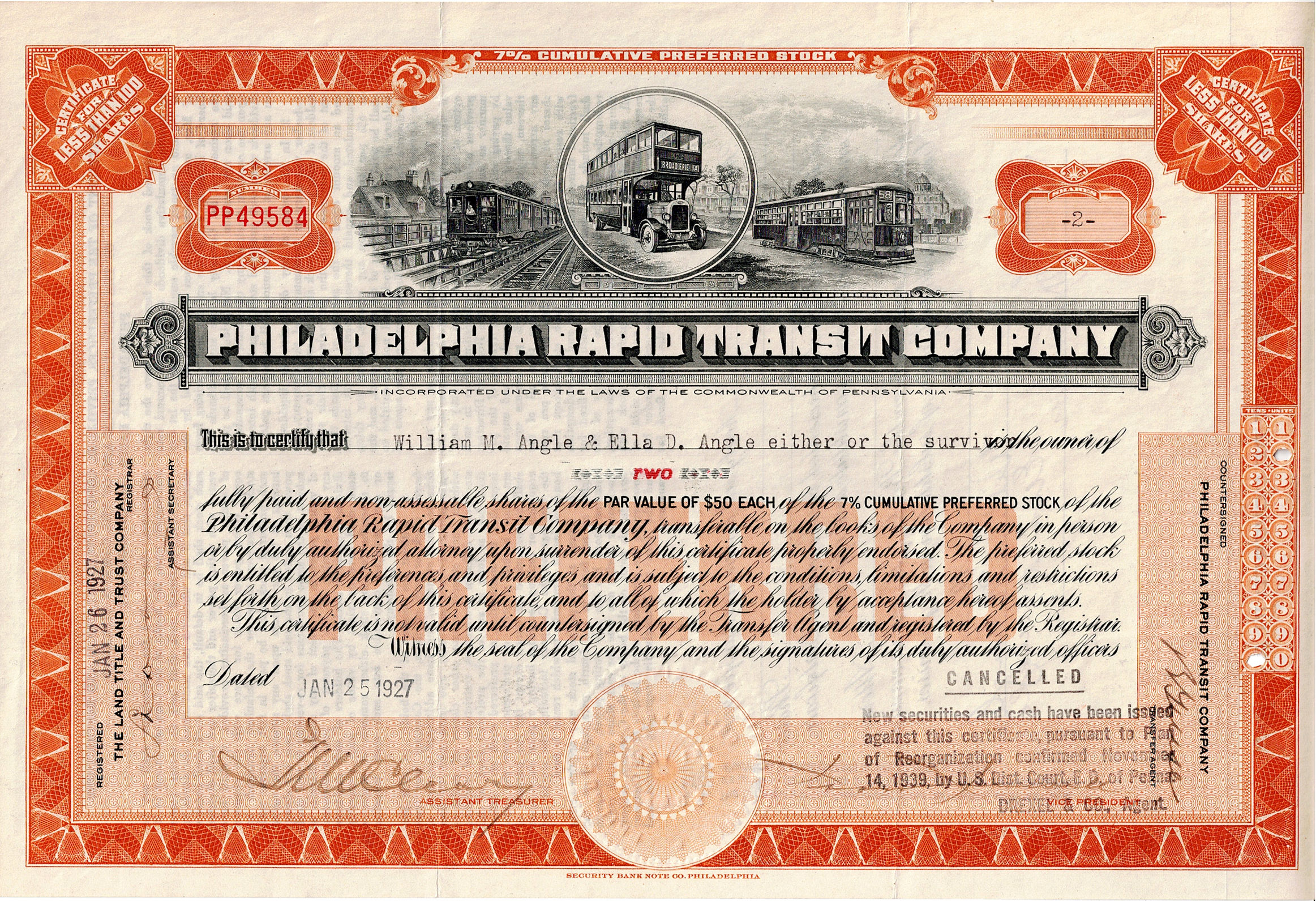 PHILADELPHIA RAPID TRANSIT COMPANY