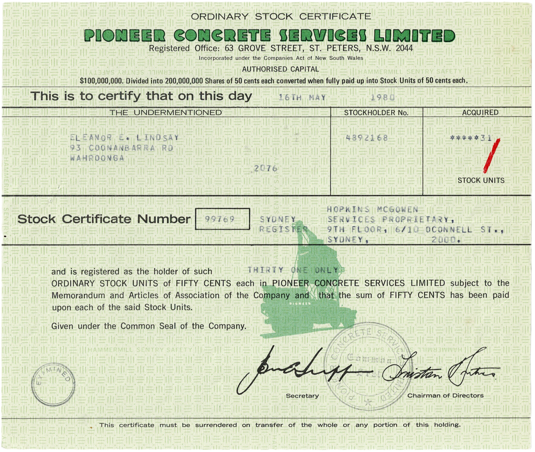 PIONEER CONCRETE SERVICES LIMITED