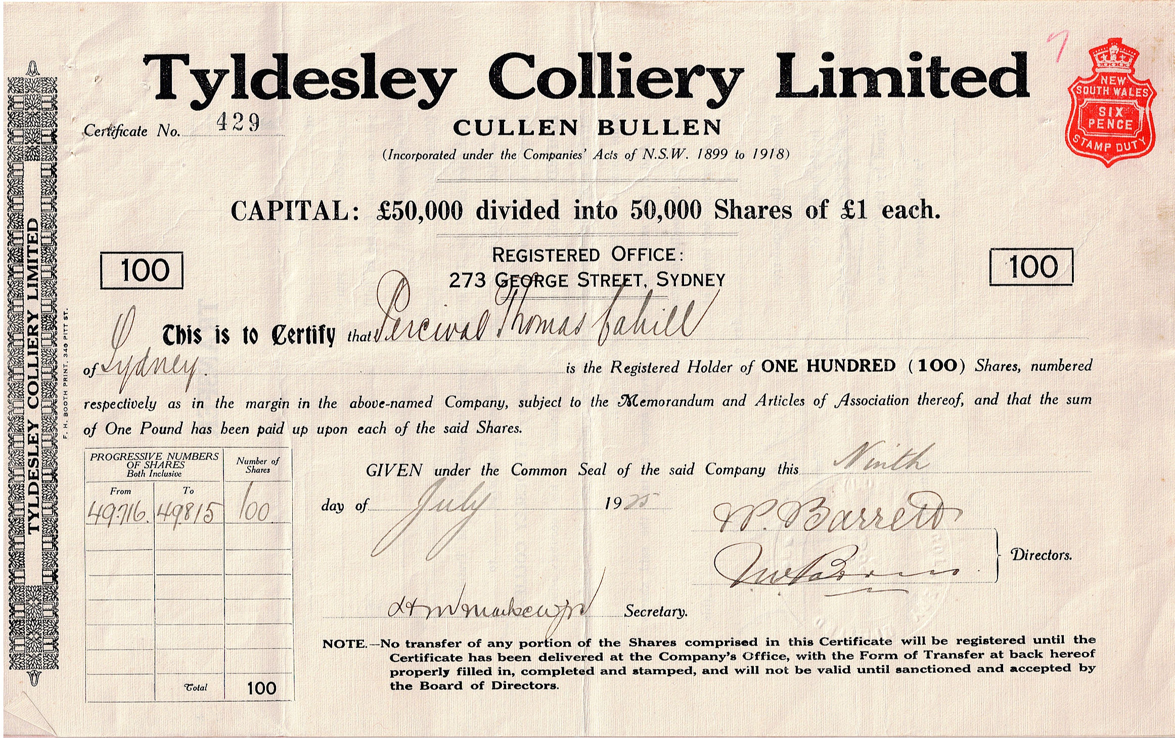 Tyldesley Colliery Limited