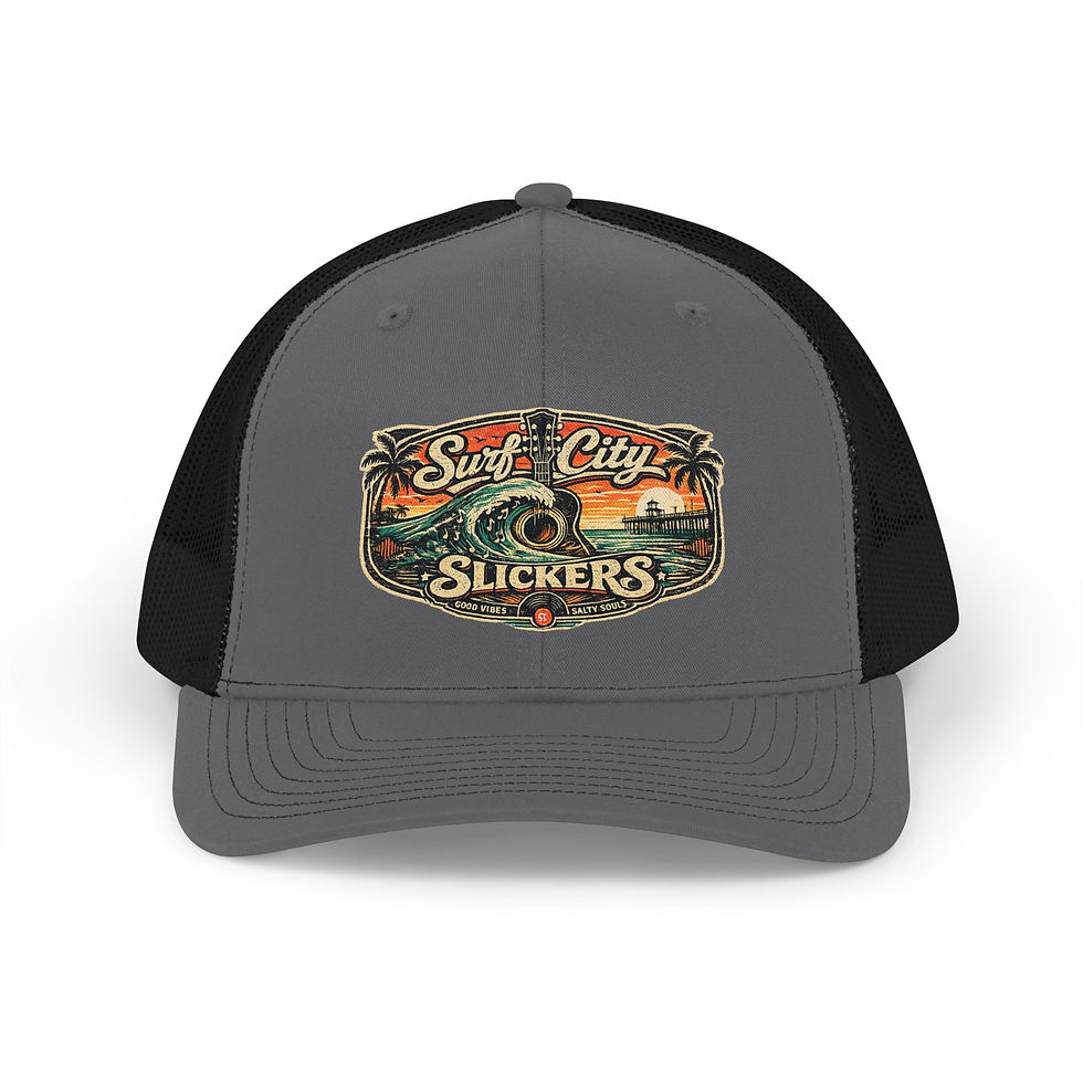 Thumbnail: Surf City Slickers Trucker Cap: Catch Waves, Not Guilt: Cruelty-Free Surf Style