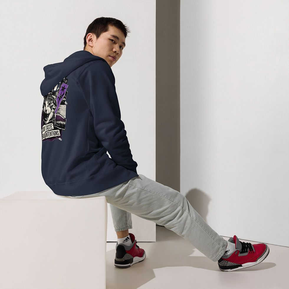 Thumbnail: Good Taste. Bad Intentions Unisex fleece zip up hoodie