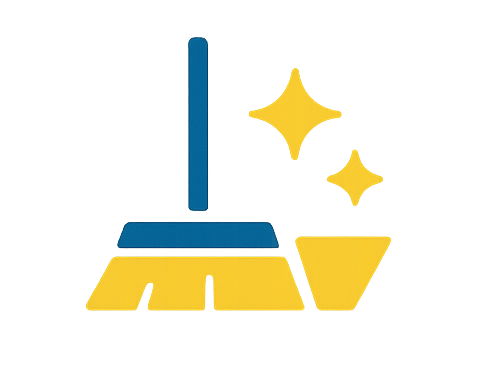 Icon of mop and sparkles – deep floor cleaning and disinfection for commercial spaces