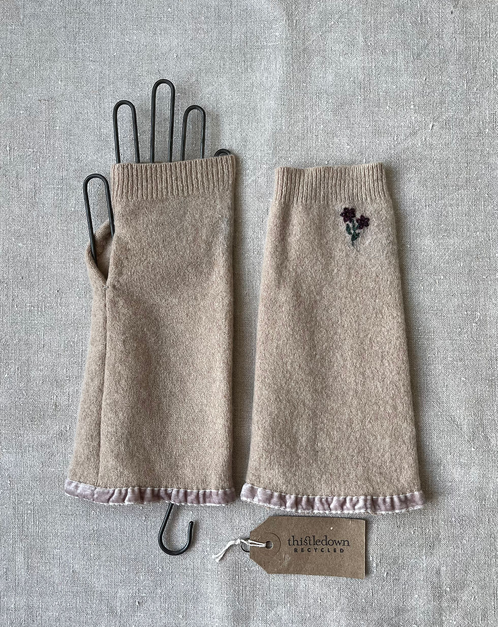 Thumbnail: Recycled Cashmere Wrist Warmers 