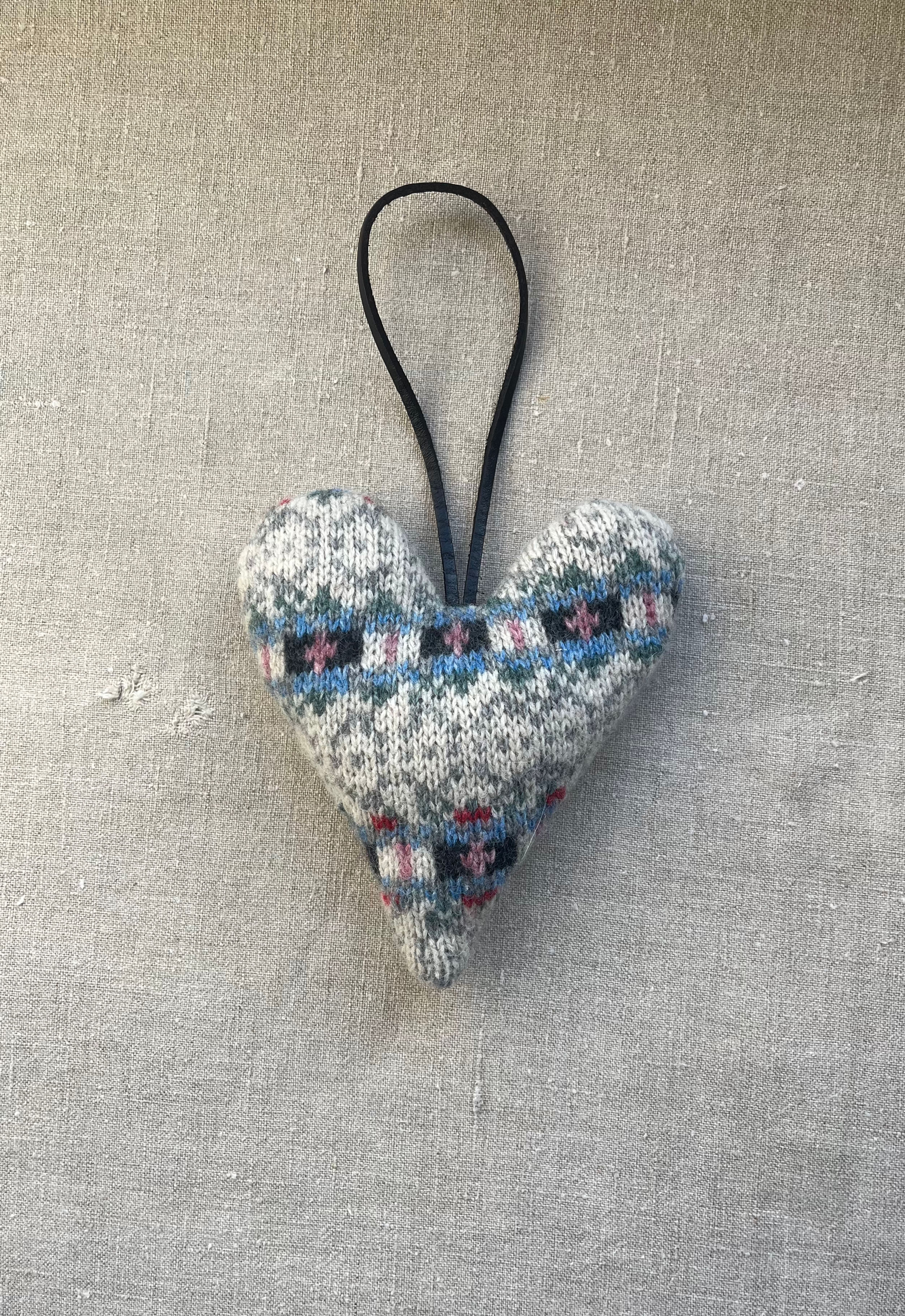 Recycled Fair Isle Wool and Cashmere Lavender Heart